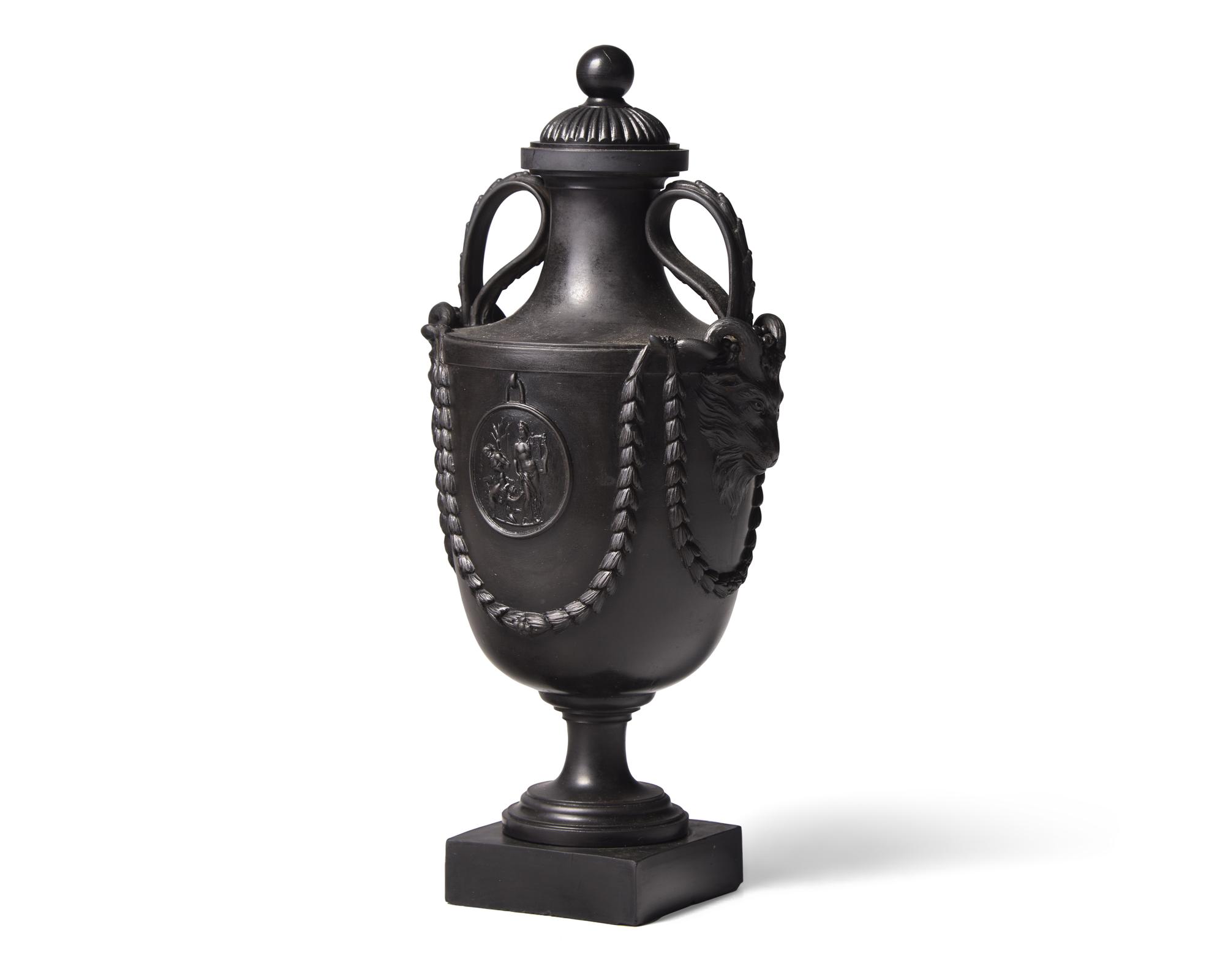 A Humphrey Palmer Black Basalt Covered Vase