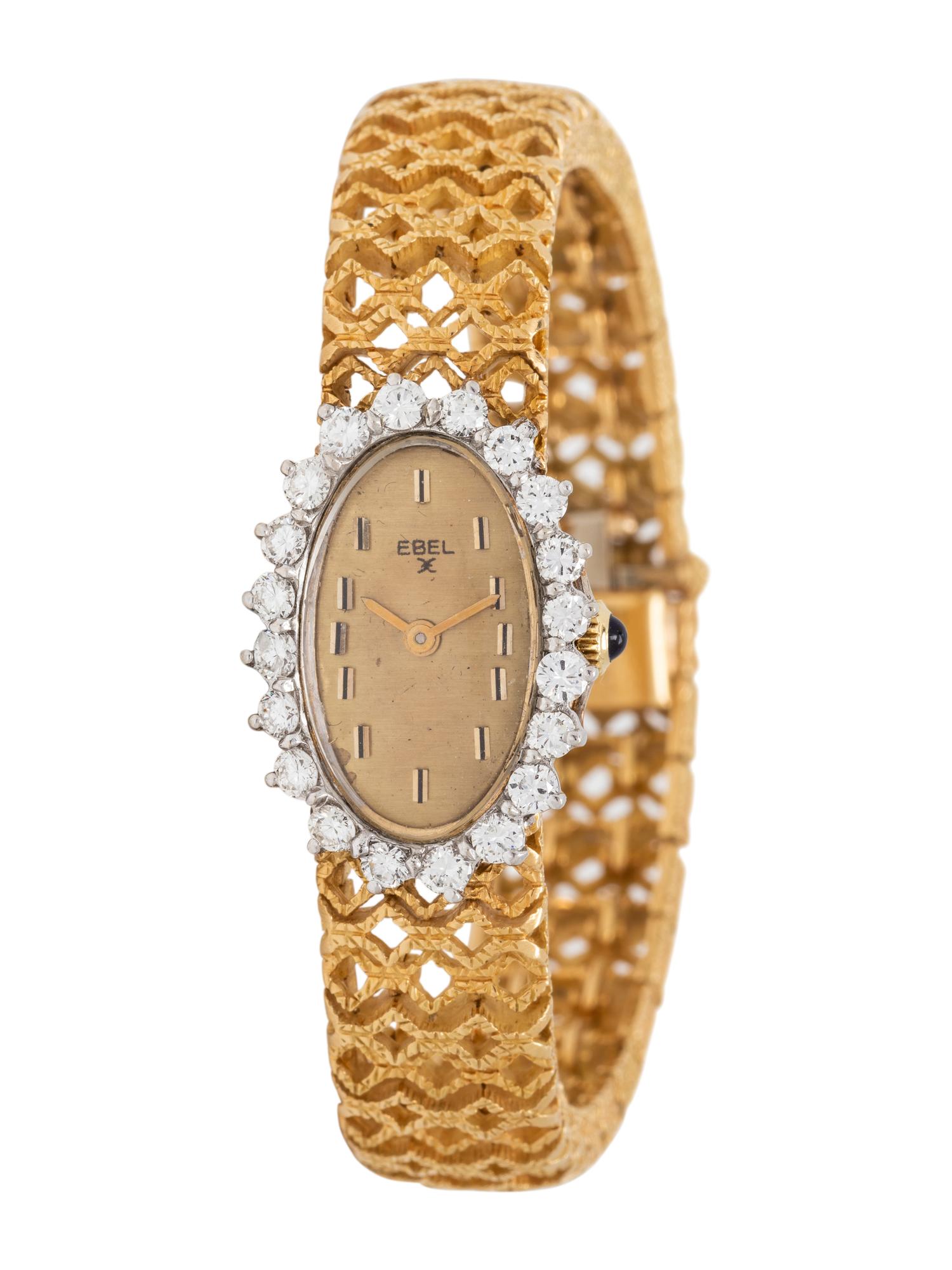EBEL, 18K YELLOW GOLD AND DIAMOND WRISTWATCH