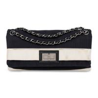 Chanel, Flap Bag in Black & White Faille