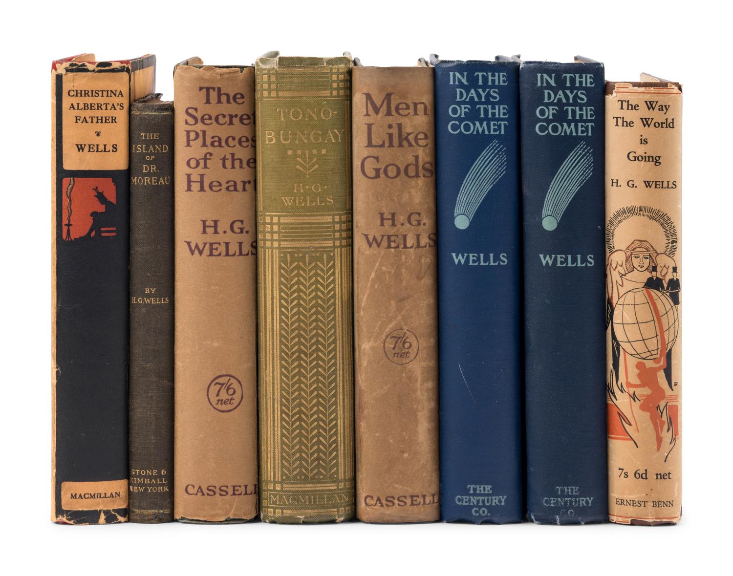 WELLS, H.G. (1866-1946). A group of 9 FIRST EDITIONS, comprising: