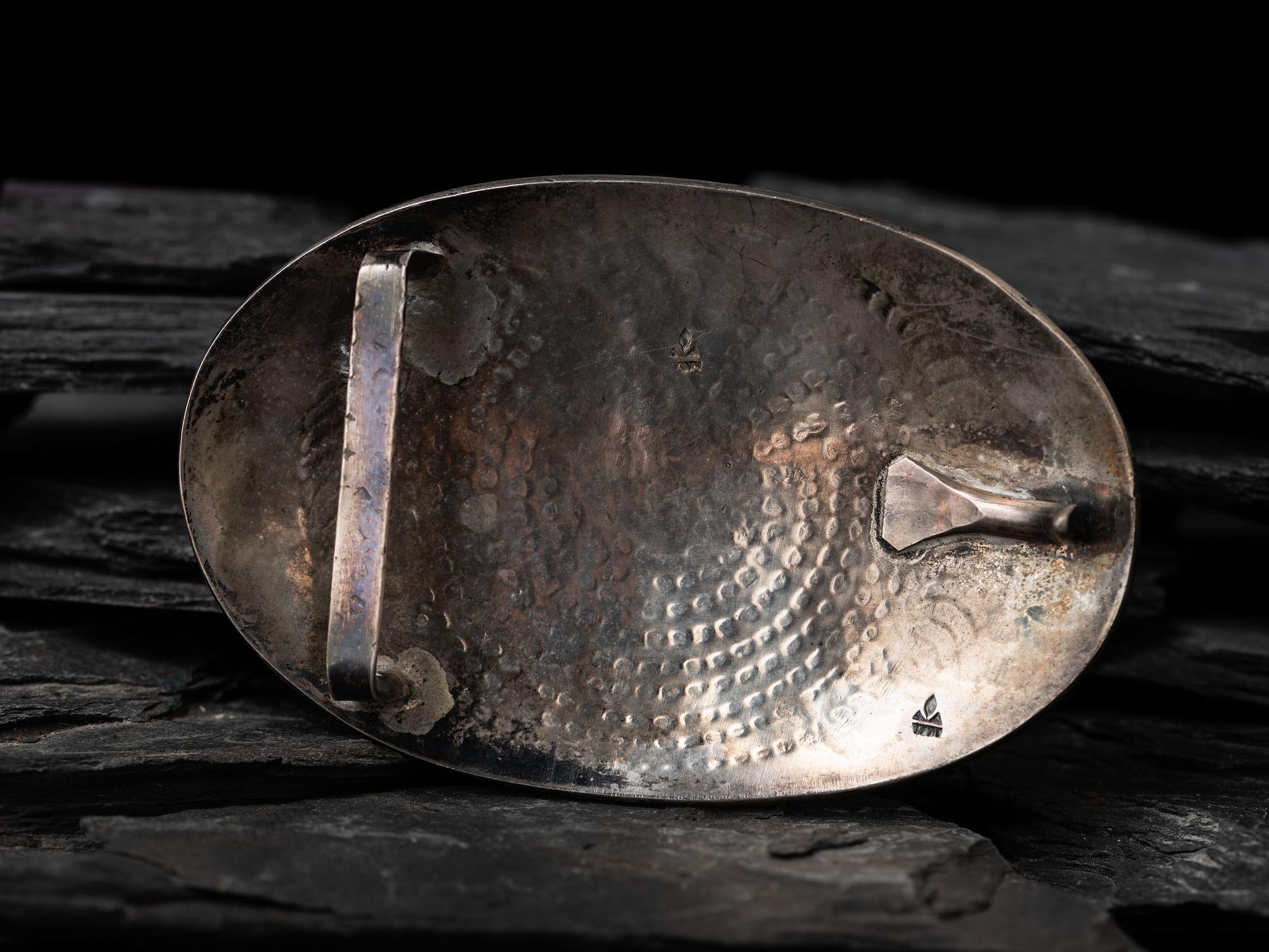 Silver Man-in-the-Maze Belt Buckle