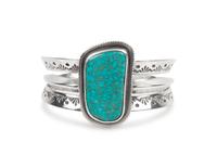 Sterling Silver and Lone Mountain Turquoise Cuff Bracelet