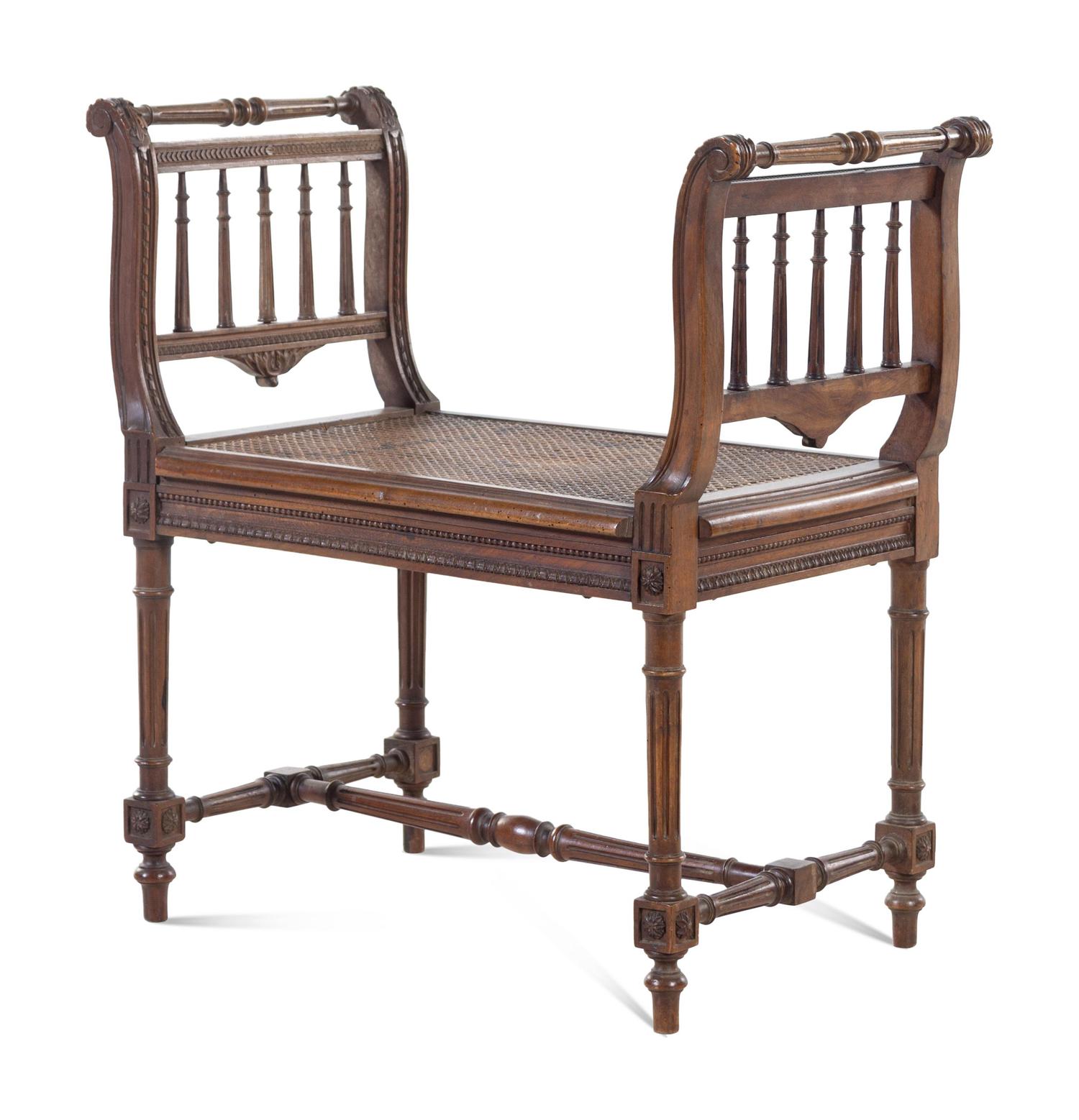 A Louis XVI Style Mahogany Hall Bench