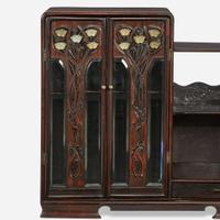 A small Japanese hardwood cabinet with Chinese jade inlays 白玉镶嵌日本硬木小柜
