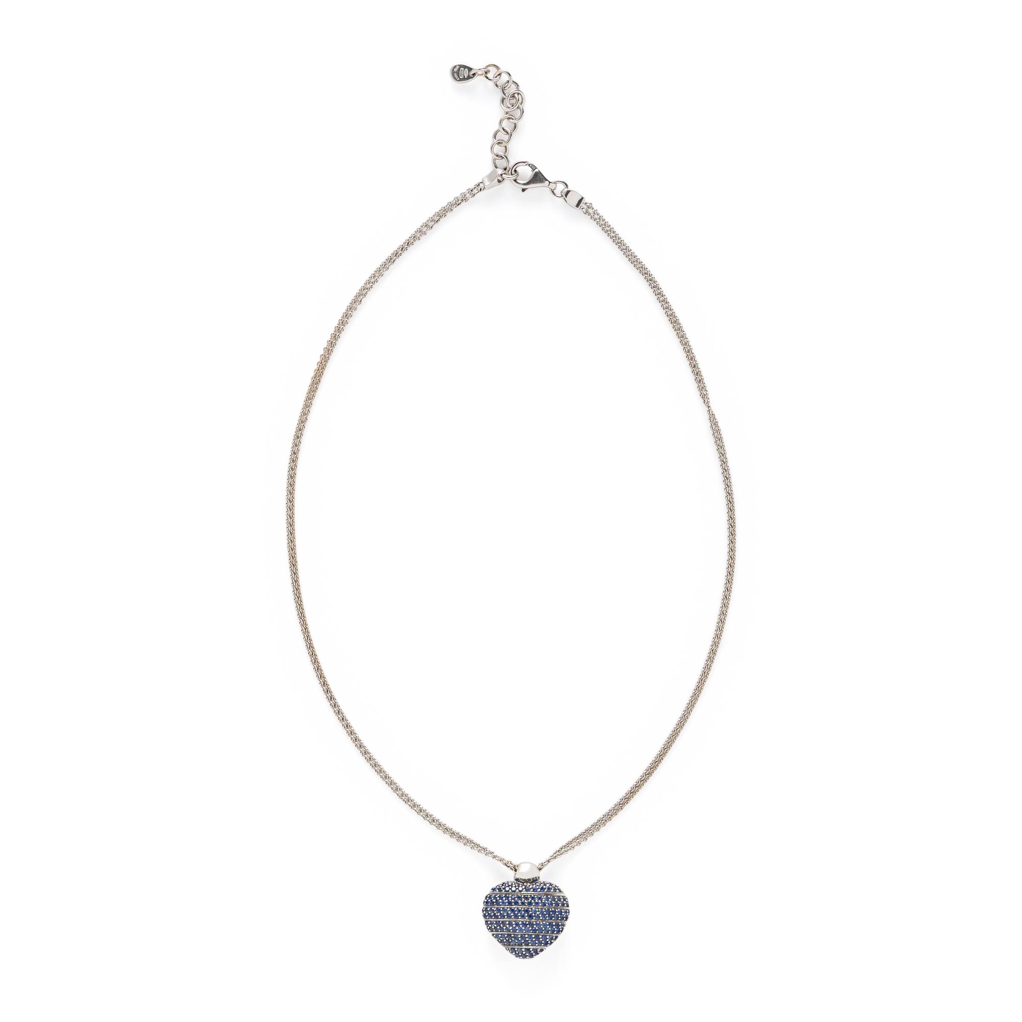 CRIVELLI, SAPPHIRE AND DIAMOND ADJUSTABLE HEART PENDANT