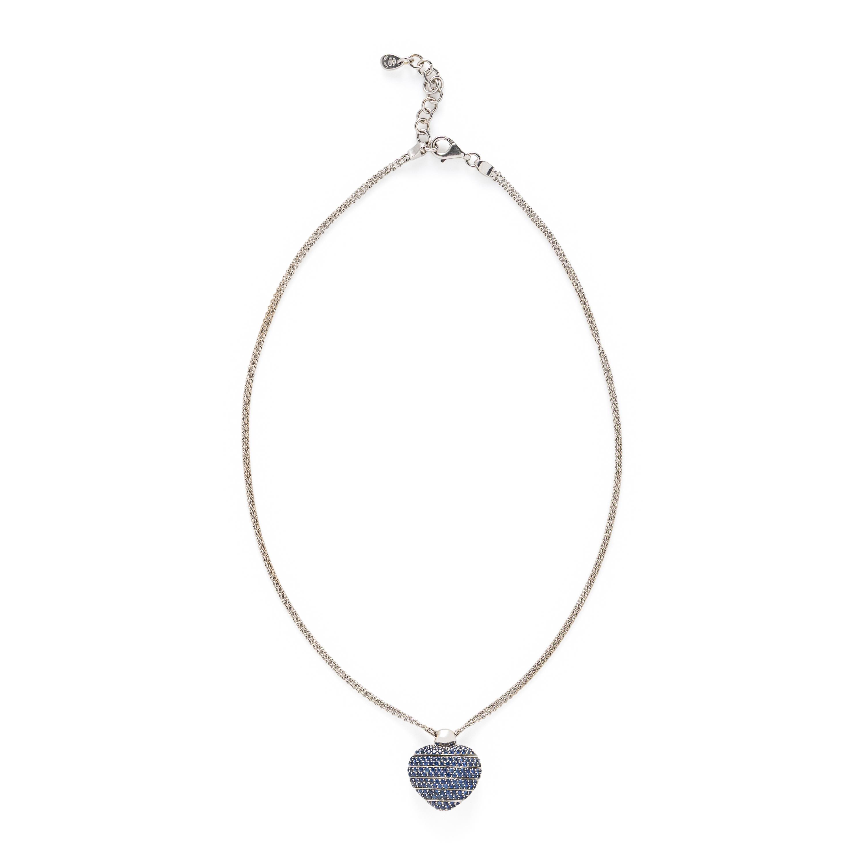 CRIVELLI, SAPPHIRE AND DIAMOND ADJUSTABLE HEART PENDANT