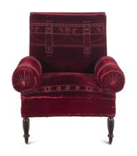 A French Cut-Velvet Upholstered Armchair