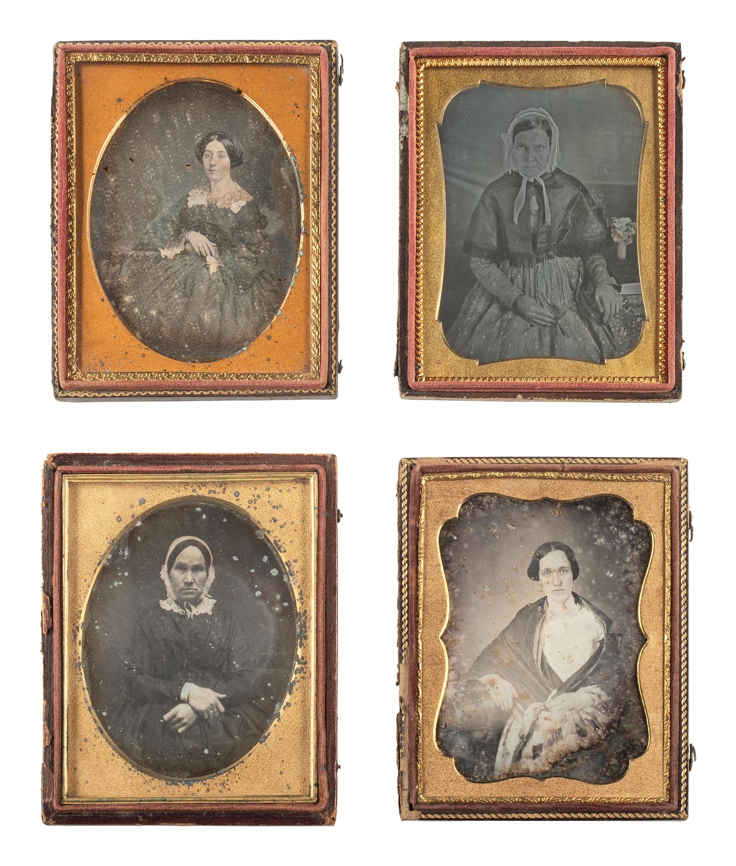 [EARLY PHOTOGRAPHY]. 26 quarter plate daguerreotype portraits featuring women of varying ages.