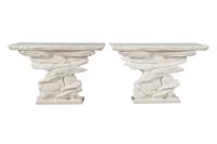 A Pair of Sirmos Cast Plaster Console Tables