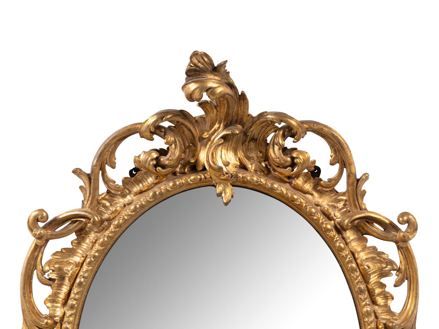 A Pair of Louis XV Style Giltwood Girandole Mirrors