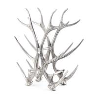 A Pewter Antler-Form Wine Bottle Rack