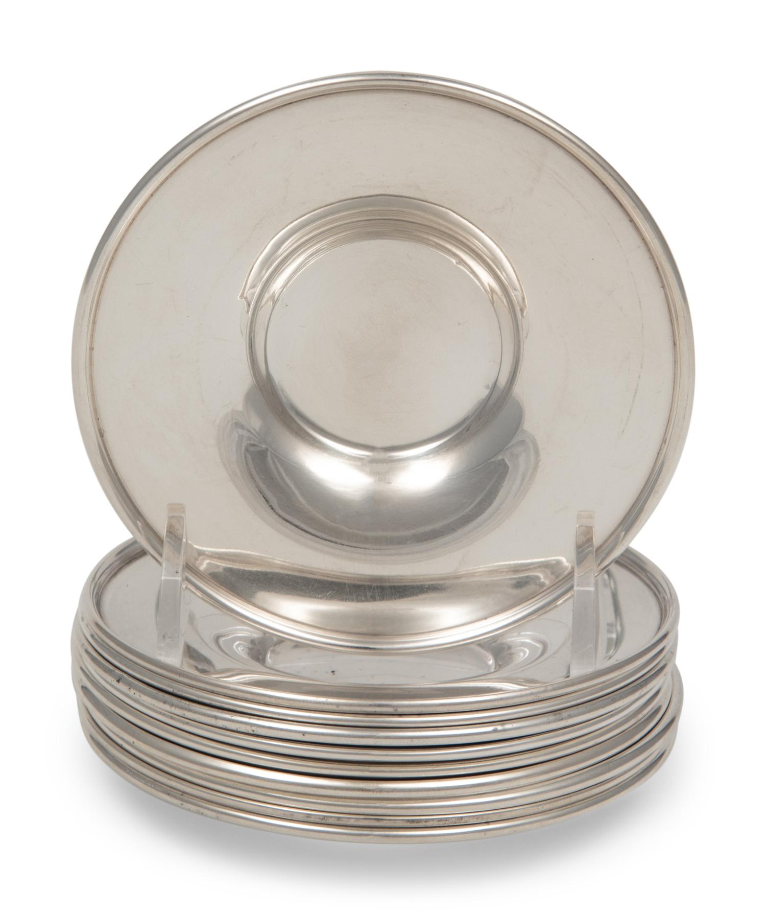 A Set of Ten American Silver Underplates
