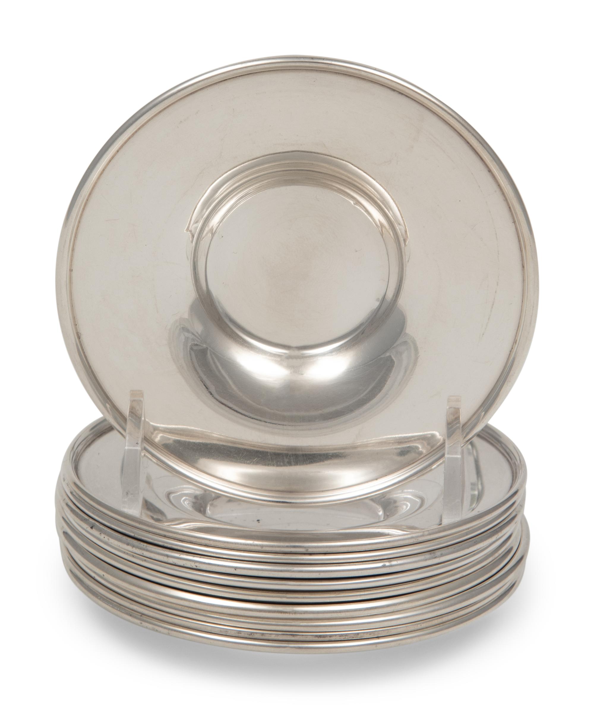 A Set of Ten American Silver Underplates