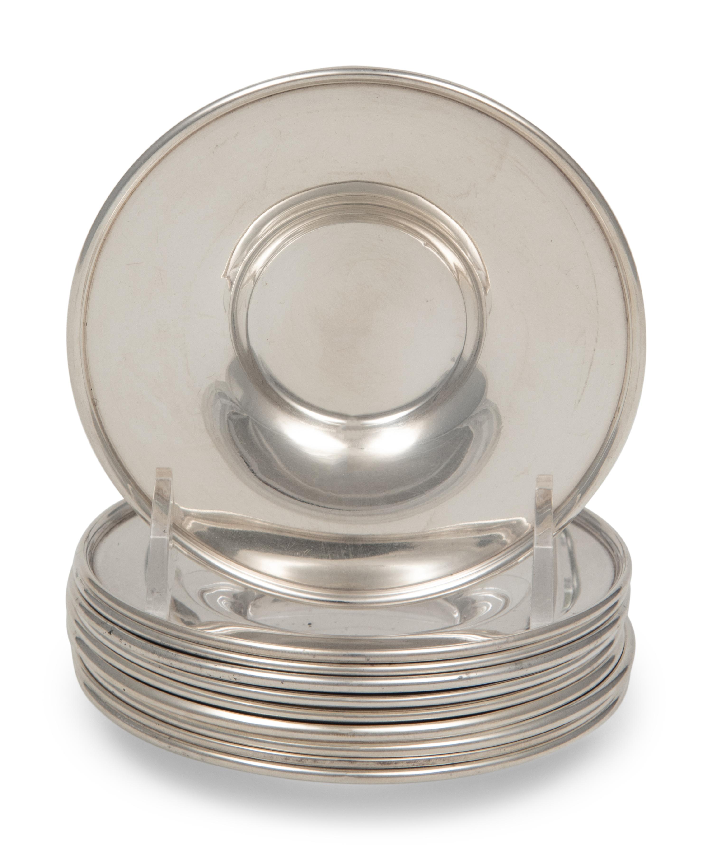 A Set of Ten American Silver Underplates