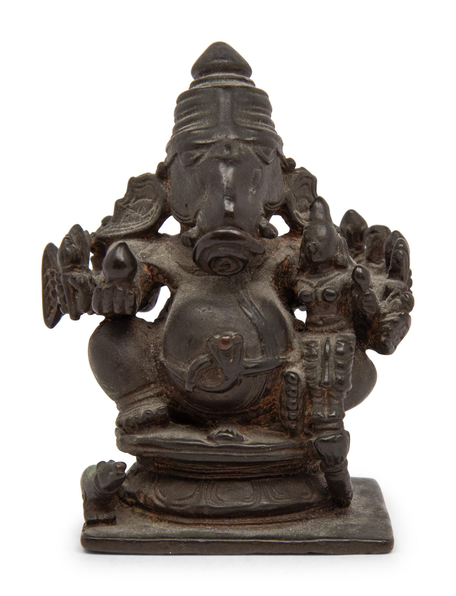 An Indian Bronze Figural Group of Ganesha and Shakti