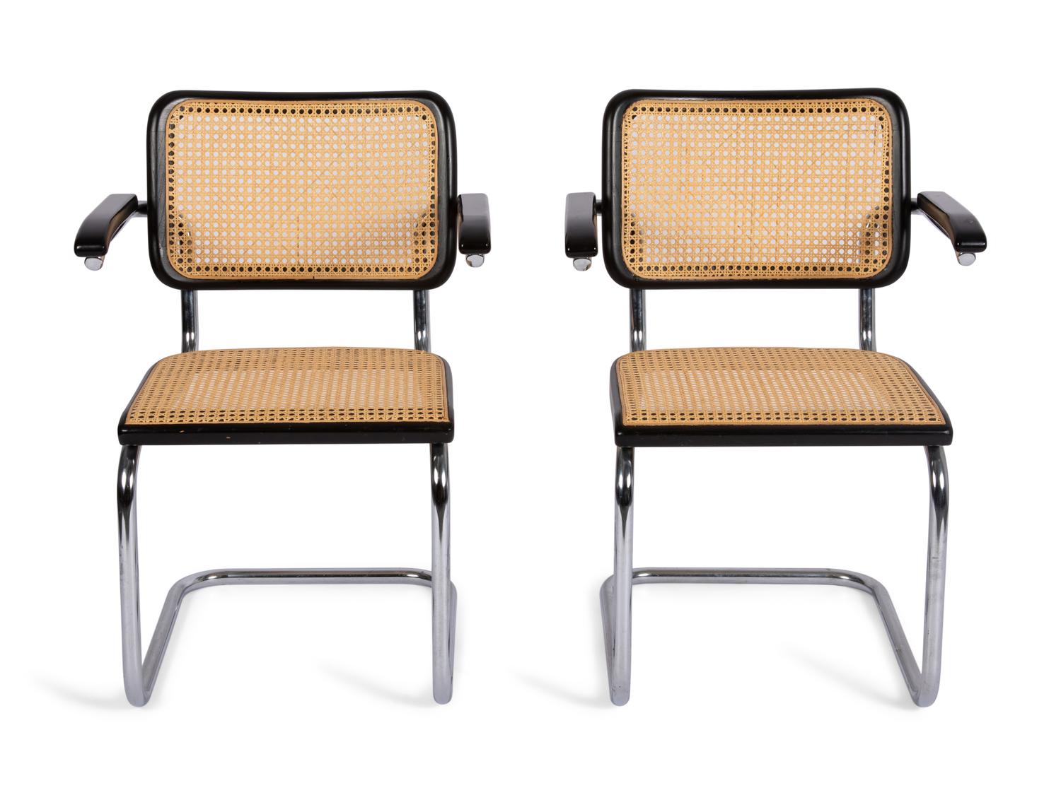 A Pair of Marcel Breuer Cesca Armchairs