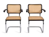 A Pair of Marcel Breuer Cesca Armchairs