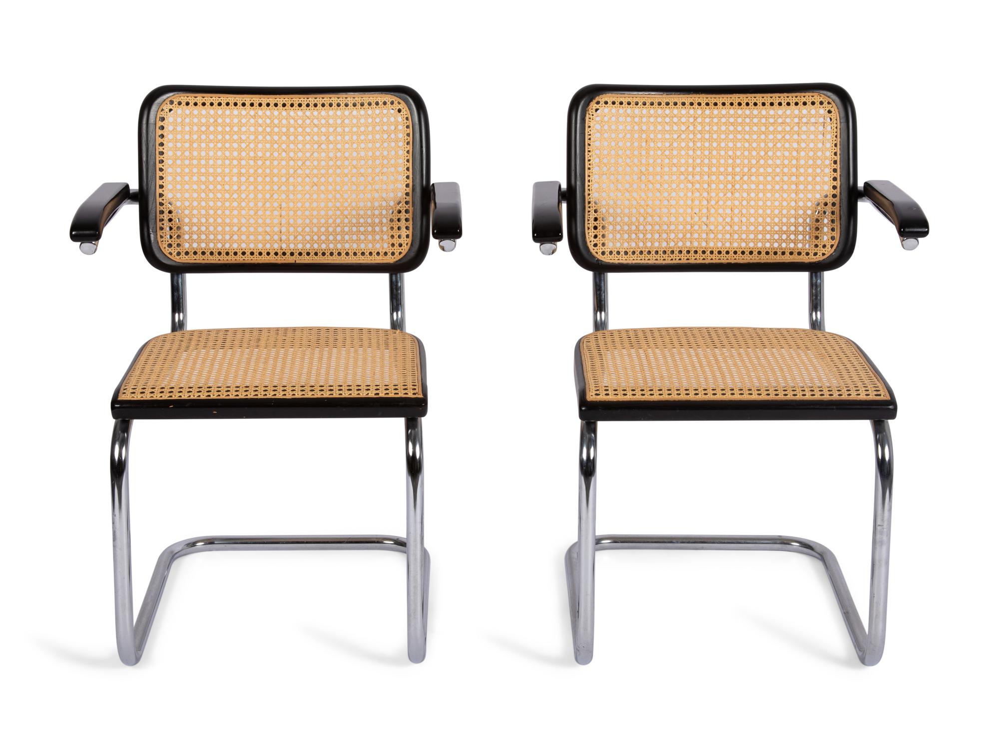 A Pair of Marcel Breuer Cesca Armchairs