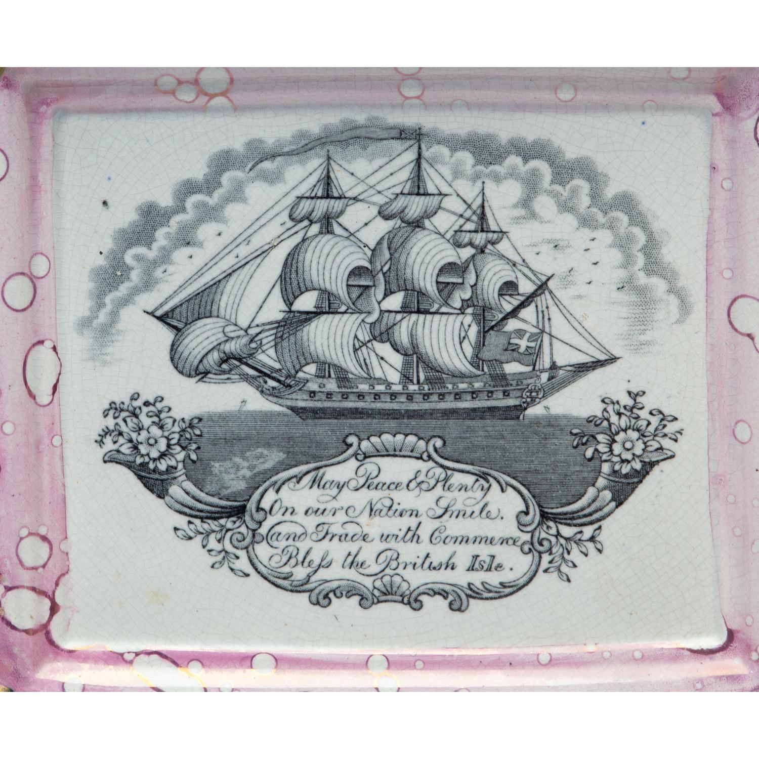 Four Sunderland Luster Marine Plaques