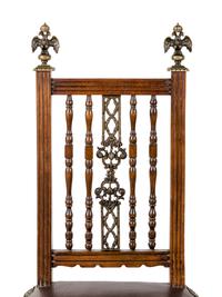 A Pair of Continental Bronze Mounted Walnut Side Chairs