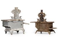 Two Salesman's Sample or Child's Toy Cast Iron Stoves