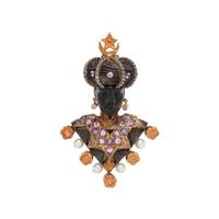 NARDI, YELLOW GOLD AND MULTIGEM BLACKAMOOR BROOCH