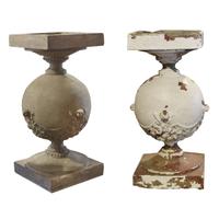 A Set of Three Frank Lloyd Wright Terra Cotta Decorative Balusters from the Robert Roloson Rowhouses 9" W x 9" D x 17" H — United States, Circa 1894