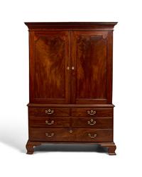 A Chippendale Mahogany Linen Press
