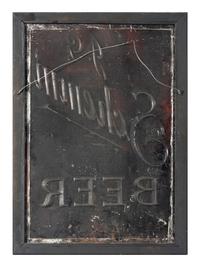 A J.G. Schemm Brewing Company Embossed and Painted Tin Advertising Sign