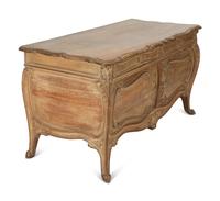 A Rococo Style Carved Bombe Side Cabinet