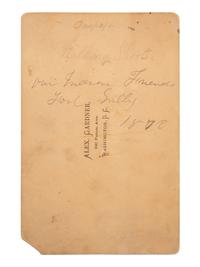 [NATIVE AMERICANS]. GARDNER, Alexander (1821-1882), photographer. Cabinet card of Walking Shooter, Hunkpapa. Washington, DC, ca 1872.
