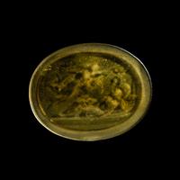 A Neoclassical Glass Intaglio with Mercury Warning Aeneas in His Sleep to Expedite His Departure