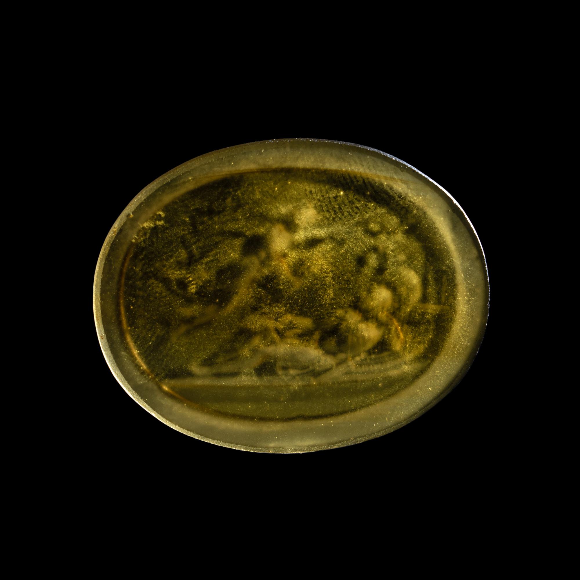 A Neoclassical Glass Intaglio with Mercury Warning Aeneas in His Sleep to Expedite His Departure