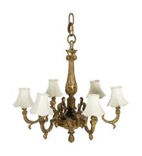 A Continental Neoclassical Gilt Bronze Six-Light Chandelier