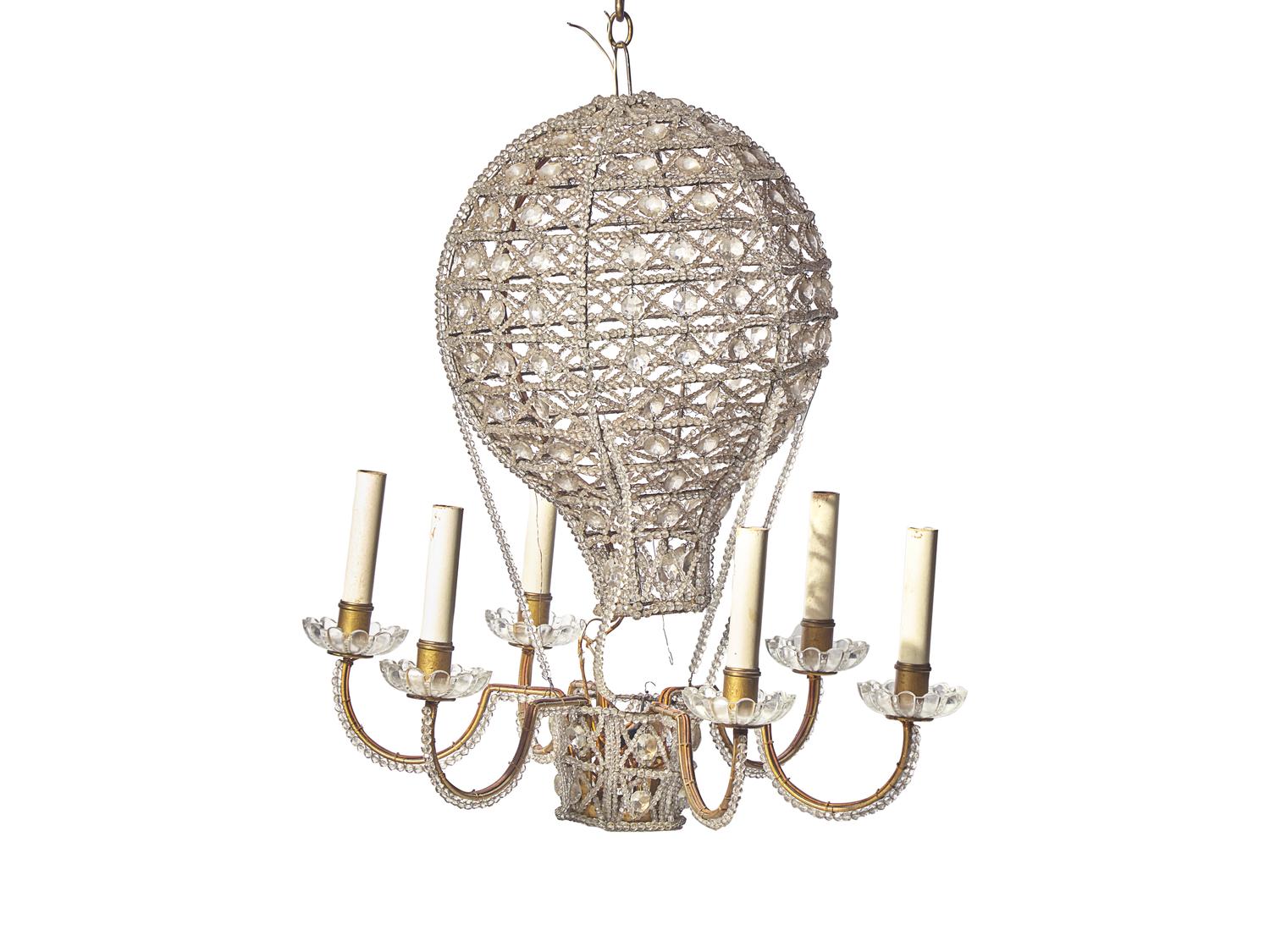A Maison Bagues Style Crystal Beaded Montgolfier Or Hot Air Balloon Chandelier
