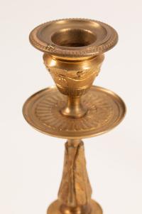 A Pair of Renaissance Revival Part-Silvered Bronze Candlesticks