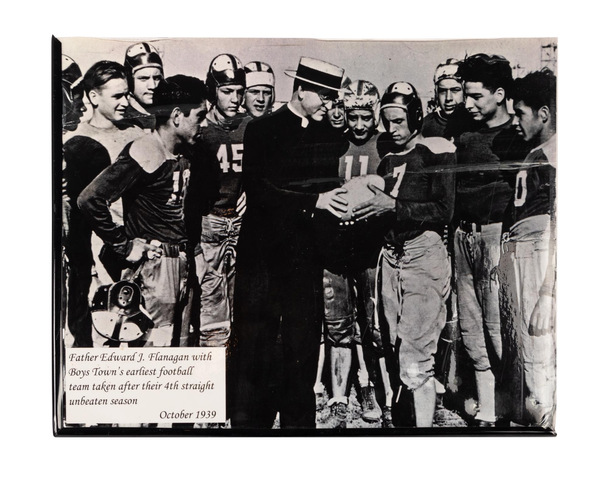 A Group of Six Early Twentieth Century Football Photographs Formerly Displayed at Mike Ditka's Restaurant