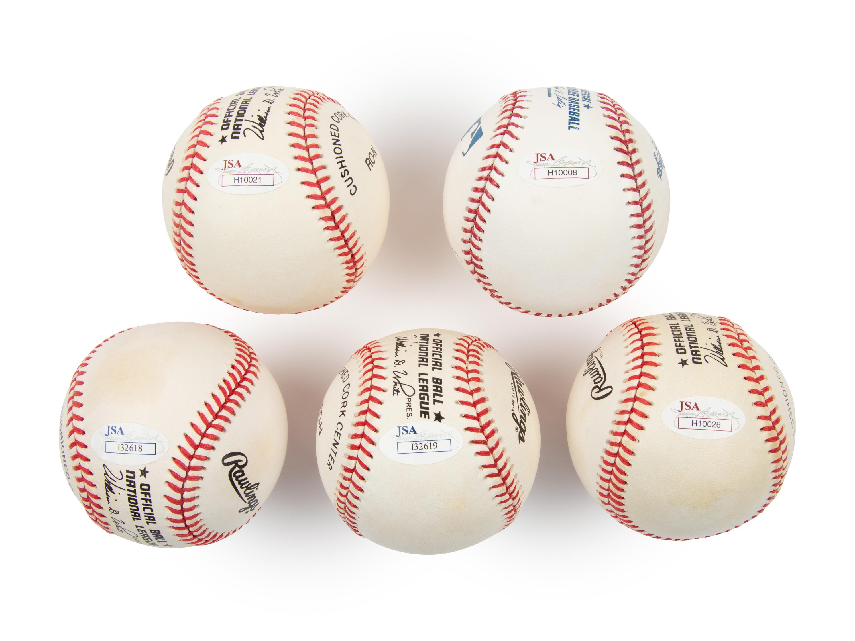 A Collection of Chicago Cubs Hall of Fame Single Signed Autograph Baseballs (JSA)