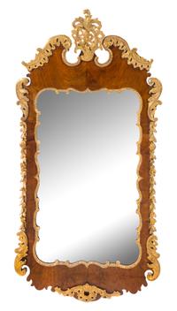 A George II Style Parcel Gilt Mahogany Mirror Height 49 x width 25 inches. — 18TH/19TH CENTURY