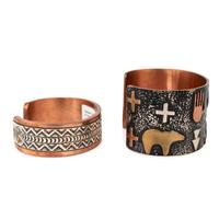 Navajo and Kewa Mixed Metal Cuff Bracelets and Belt Buckle