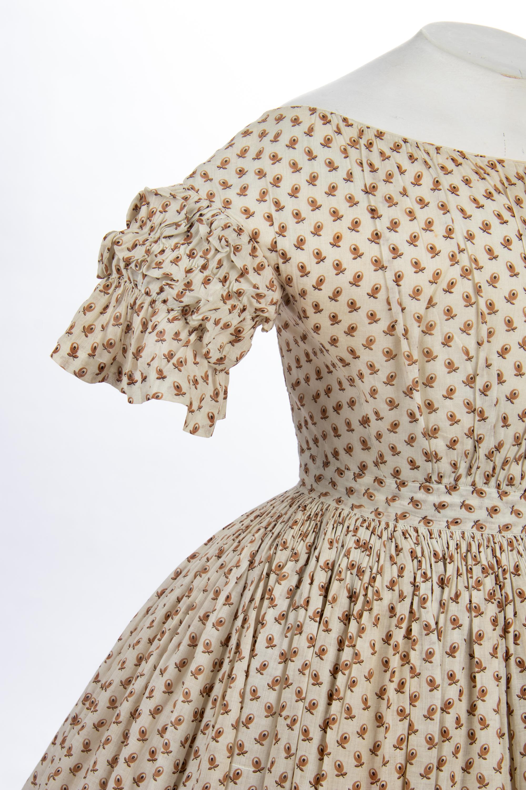 Printed Cotton Day Dress, 1860s