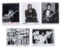 [MUSIC] -- [KING, B.B. (1925-2015)]. A group of 6 items related to B.B. King, highlighted by an autographed business card (“B.B. King”), and press photographs. Ca 1970s-80s.