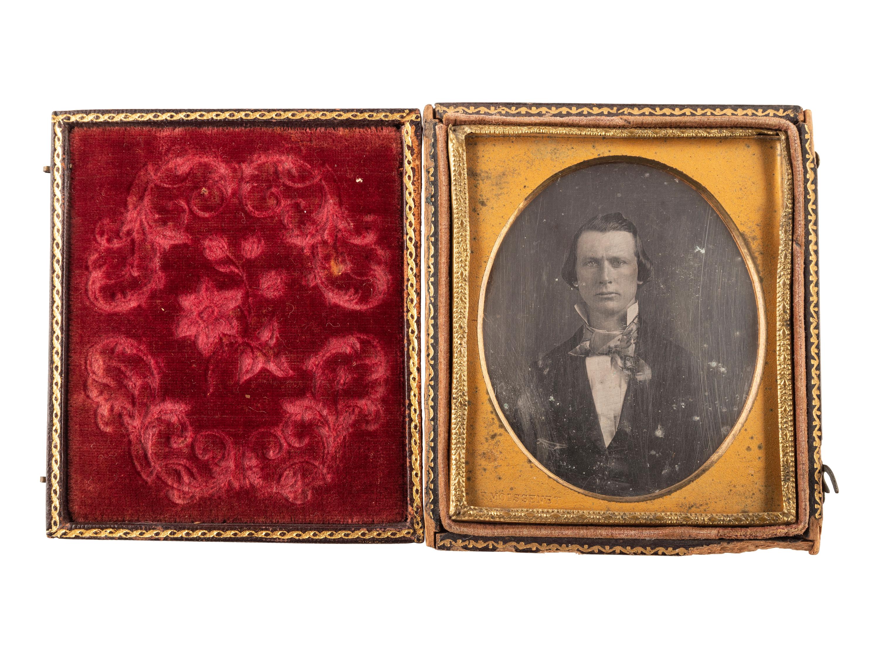 [EARLY PHOTOGRAPHY]. A group of 2 portraits by prominent New Orleans photographers, including Francois Moissenet and E. Jacobs, comprising: