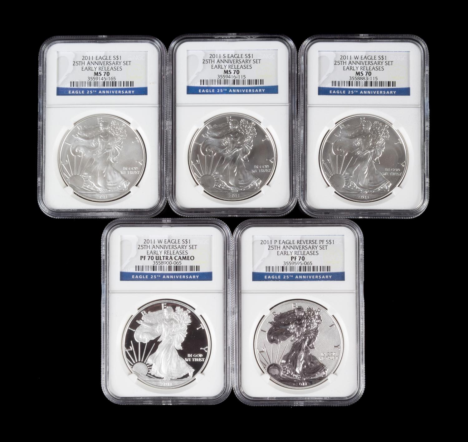 A United States 2011 Silver Eagle: Early Release $1 Five-Coin Set