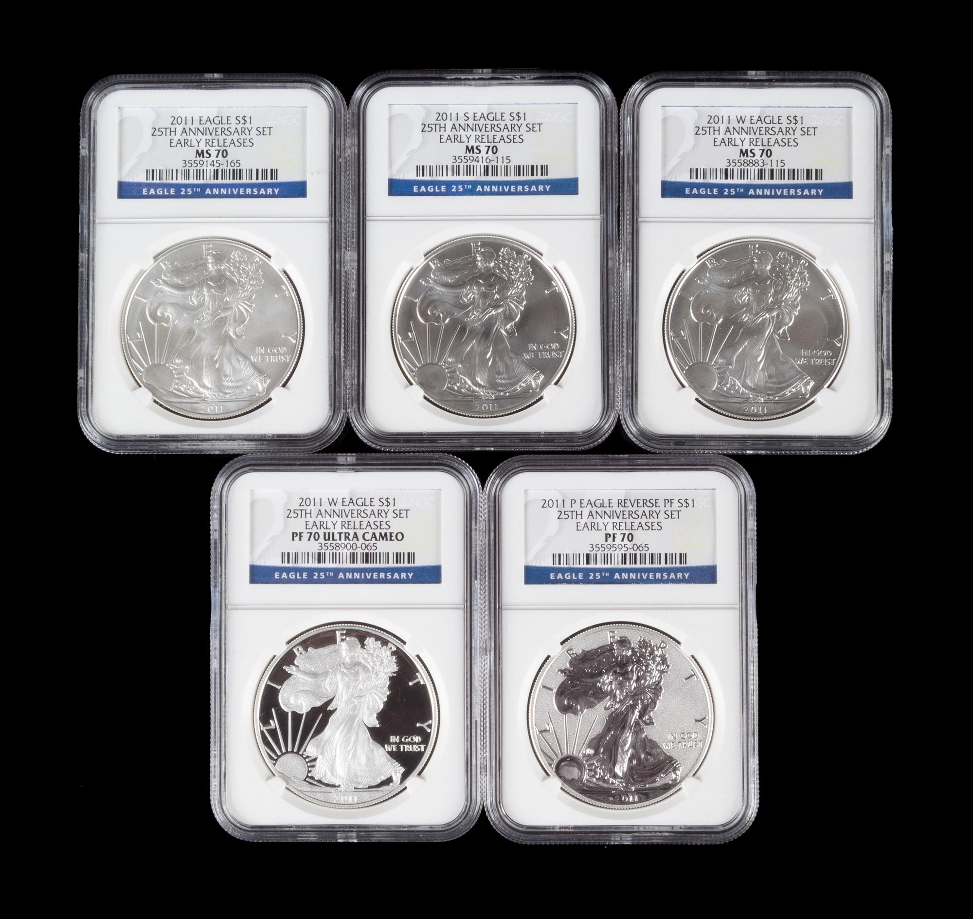 A United States 2011 Silver Eagle: Early Release $1 Five-Coin Set