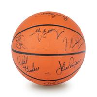 A Historic 1990-91 Chicago Bulls First NBA Championship Team Signed Autograph Basketball Including Michael Jordan (Beckett Authentication Services Letter BAS Certified)