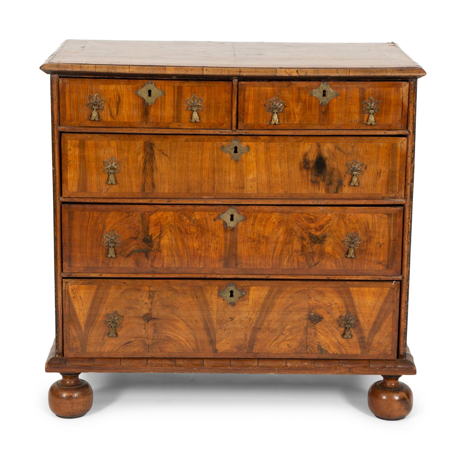 A George II Walnut Chest of Drawers