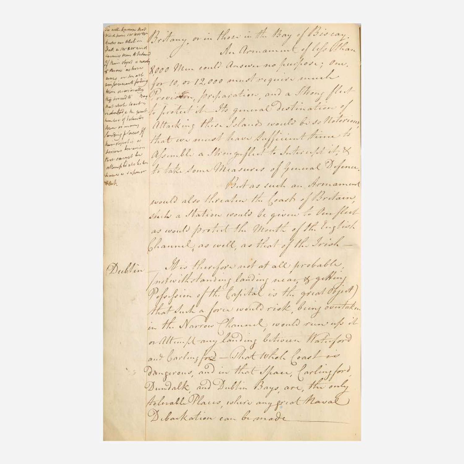 [American Revolution] [Clinton, Henry] (Dundas, David) Plan of Defence for Ireland