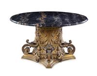 A Neoclassical Gilt Bronze Marble-Top Low Table