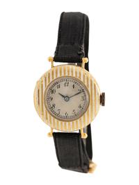 ENGLISH, 18K YELLOW GOLD AND ENAMEL WATCH